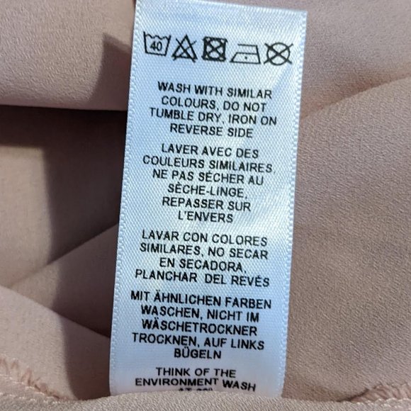 ASOS Iridescent Rose w/Gold Shimmer Pink Polkadot Asymmetrical Dress - size 16 - Picture 11 of 13